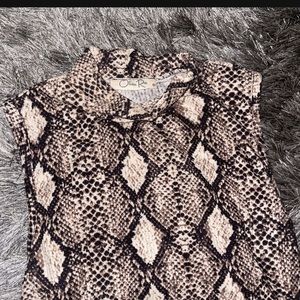 Snake print turtle neck dress